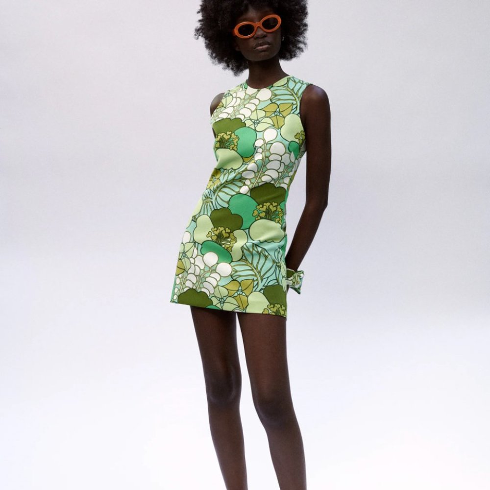 Zara printed dress with matching scrunchie
